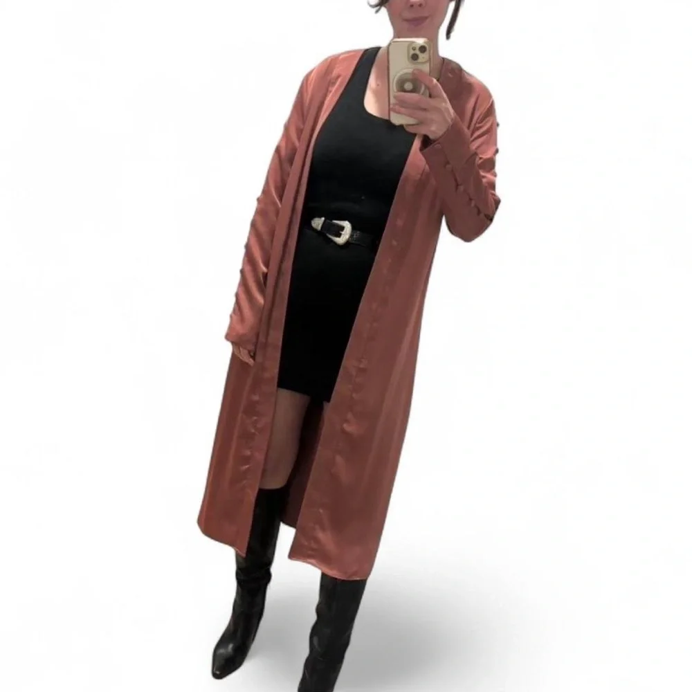 Missguided Dusty Rose Bohemian Robe/Duster. Size 6 - Picture 2 of 7